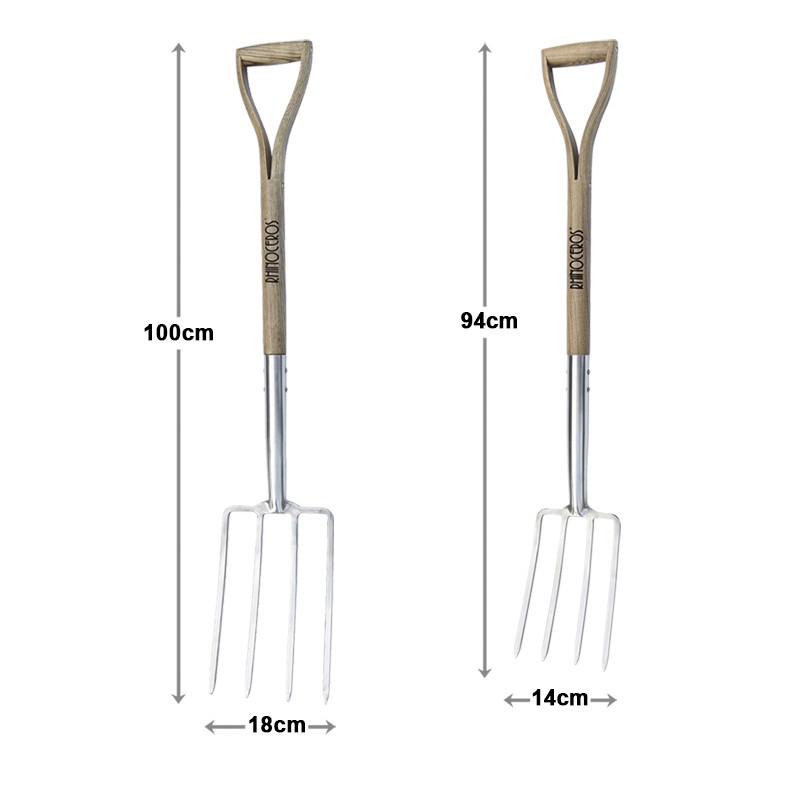 Two size of garden fork wooden handle