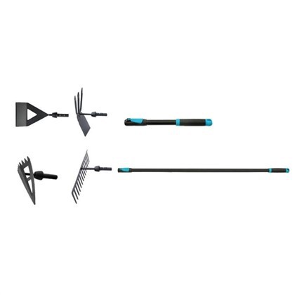 Små trädgårdsredskap med långa handtag